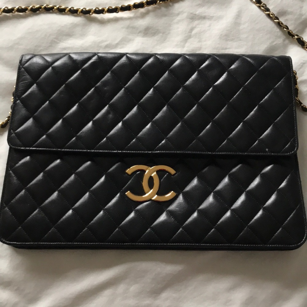 (sold on eBay) Chanel Black Lambskin shoulder bag